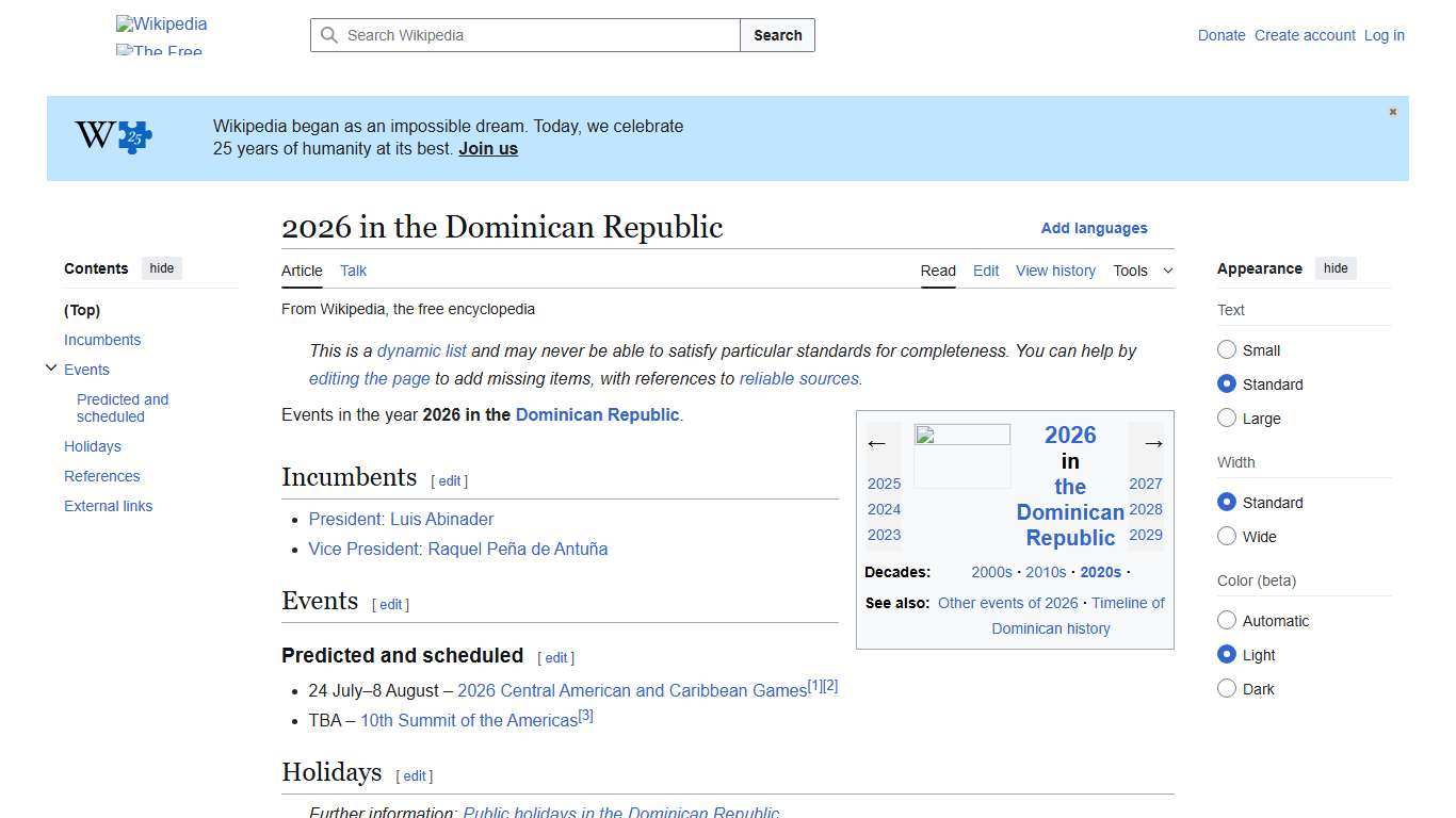 2026 in the Dominican Republic - Wikipedia